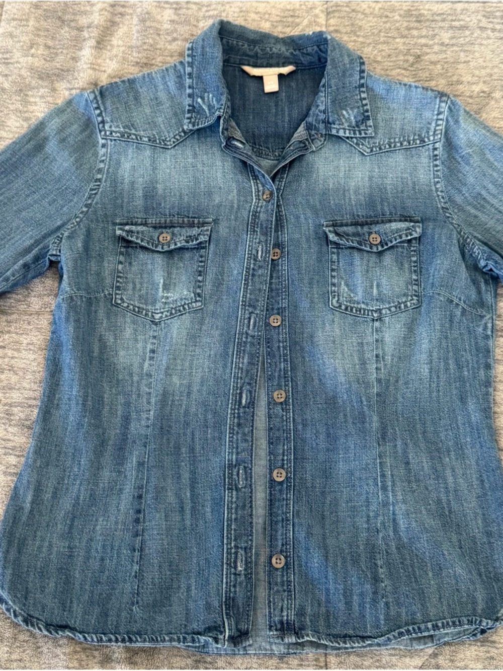 Banana Republic Factory Light Blue Denim Button-Down Shirt